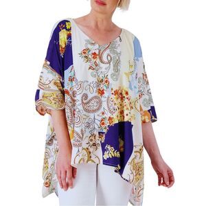 Tolani Multicolor Paisley Floral Tunic
